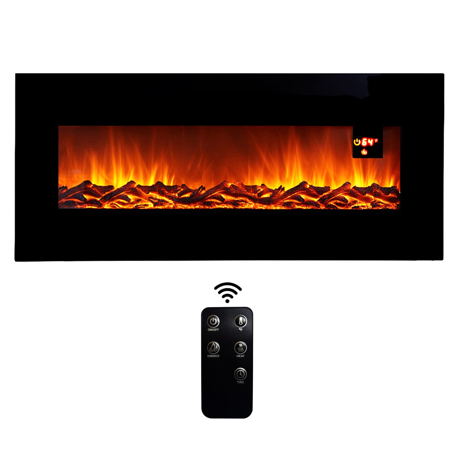 INMOZATA 128cm Electric Fire Wall Mounted Electric Fireplace with Log