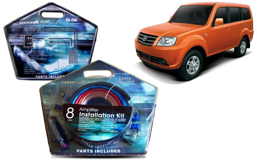 Auto Pearl Geestar 8 Guage 2 Channel Amplifier Full Installation Kit - Tata Sumo Grand