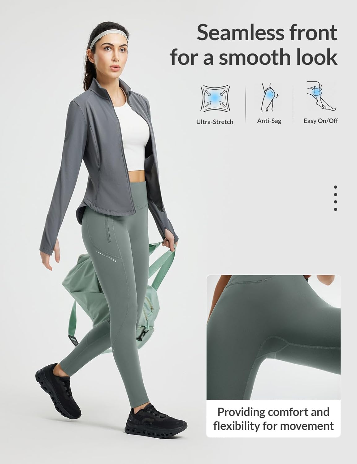 baleaf Women's Cylcing Tights Fleece Lined Leggings Pockets Water Resistant Thermal Warm High Waisted Running Pants - Image 4