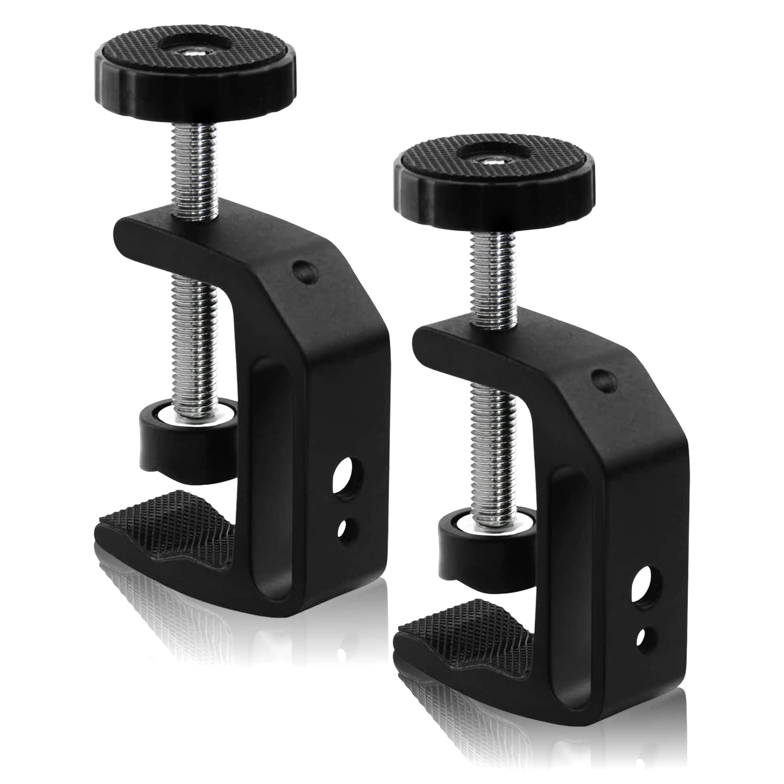 2 Pack Universal C-Clamp With 1/4" and 3/8" Thread Hole for Desktop Mount Holder LCD Monitor Flash Desks Carts Benches Worktables Microphone Mounting Equipment Photography Lights