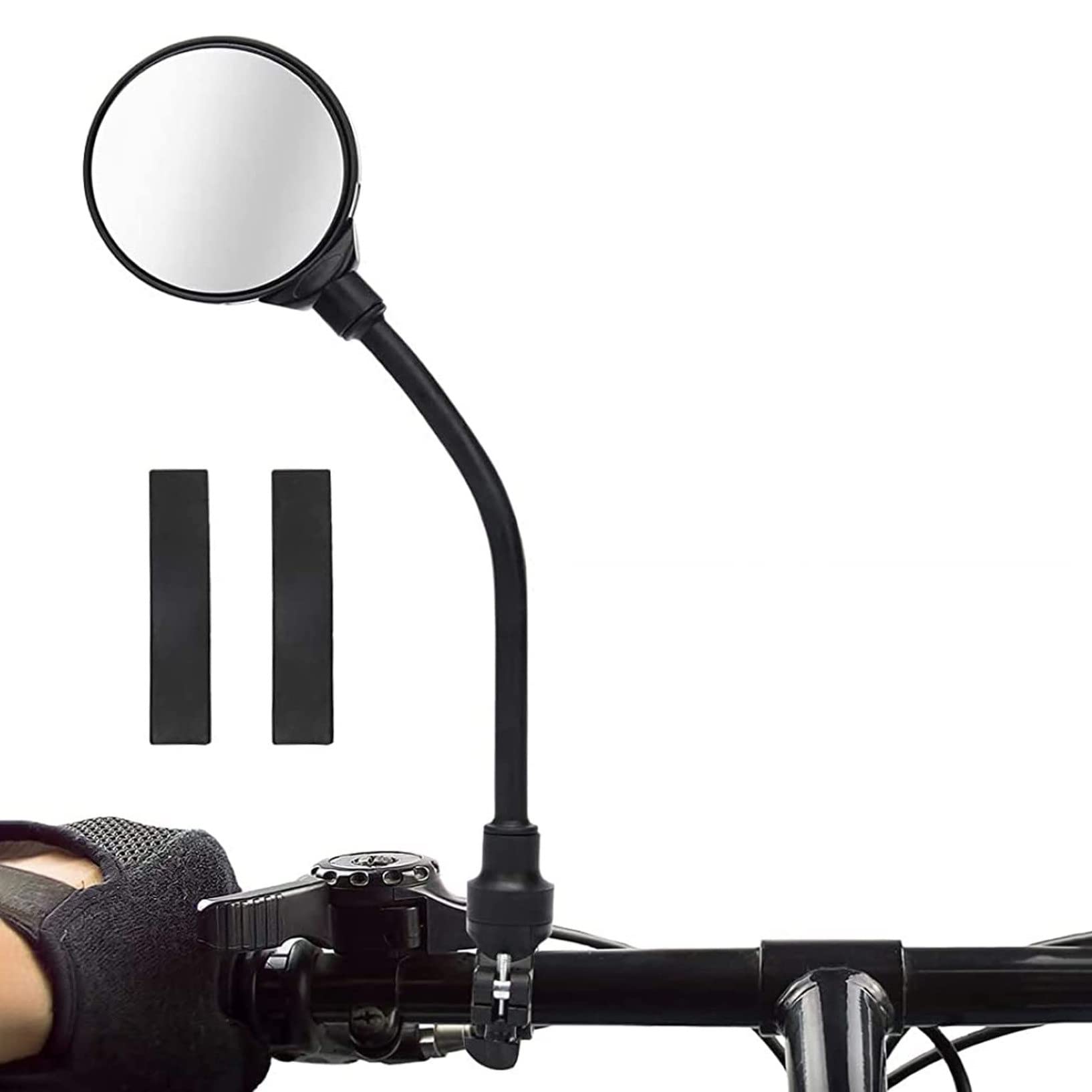 Rétroviseur de vélo sûr à 360 degrés - Réglable - Rotatif - Pour guidon de vélo - Résistant aux chocs - Noir - Compatible avec vélo électrique et moto Rétroviseur de vélo sûr à 360 degrés - Réglable - Rotatif - Pour guidon de vélo - Résistant aux chocs - Noir - Compatible avec vélo électrique et moto