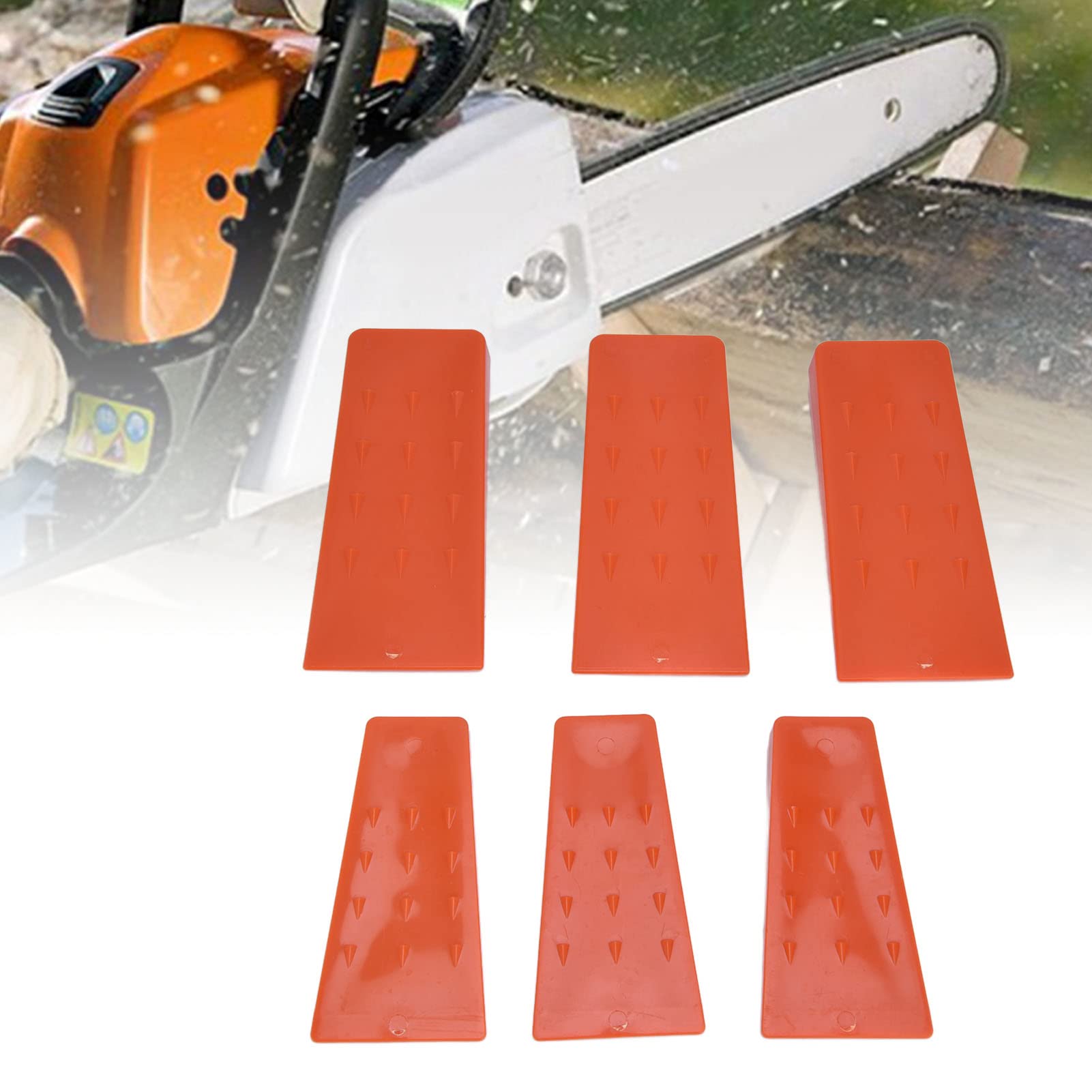 6-teilige Kettensägenkeile, rote Fällkeile, Kunststoff-Spaltkeile, Baumfällkeile, Baumschneidezubehör, Kettensägen-Schneidkeile für die Holzbearbeitung
