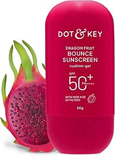 Dot & Key Dragon Fruit Bounce Sunscreen In-Vivo Tested SPF 50+ PA++++, With New-Age UV Filters, Lightweight, Cushion-Gel T... Price In India