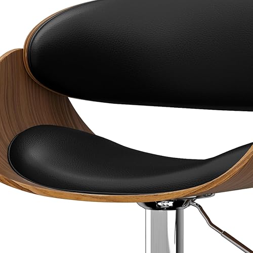 Miniatura 86 de SIMPLIHOME Lowell Taburete de bar giratorio ajustable, silla tapizada de metal de 33 pulgadas de altura del asiento en tela de aspecto de lino gris