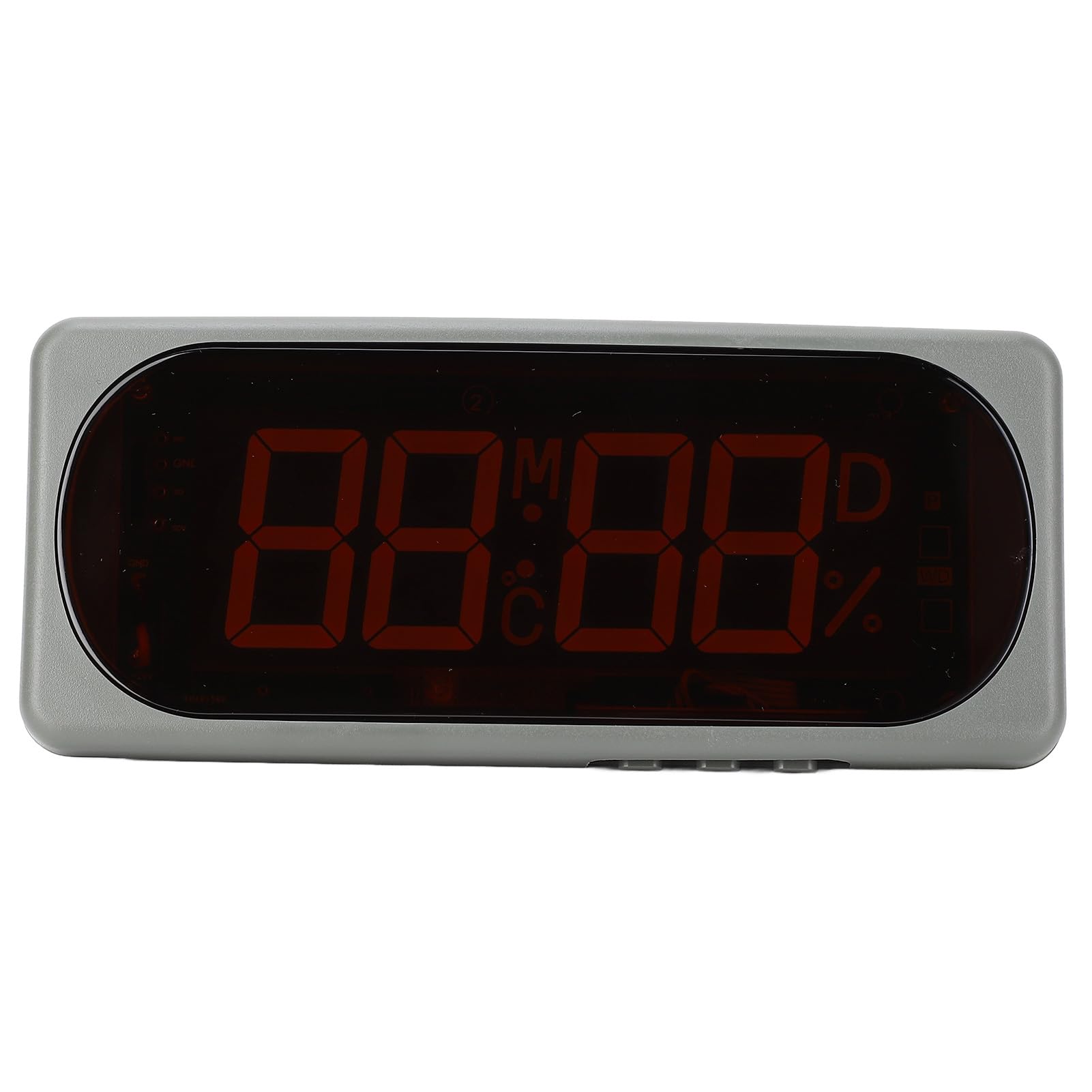 Reloj digital para automóvil con pantalla de temperatura y humedad, higrotermógrafo electrónico para vehículos, alimentado por 24 V CC, muestra año, mes, día y hora, montaje empotr