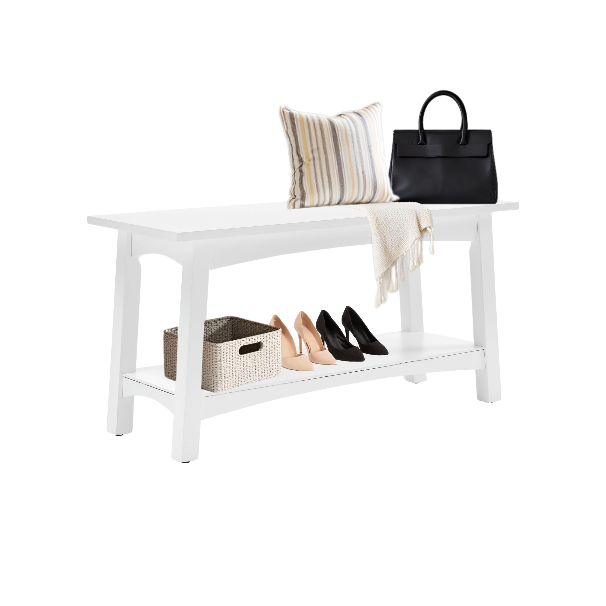 Alaterre Furniture Craftsbury 36" W Wood Entryway Bench