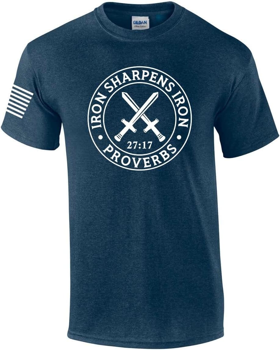 Trenz Shirt CompanyRedeemed Cross Nails Mens Christian American Flag Sleeve T-Shirt Graphic Tee