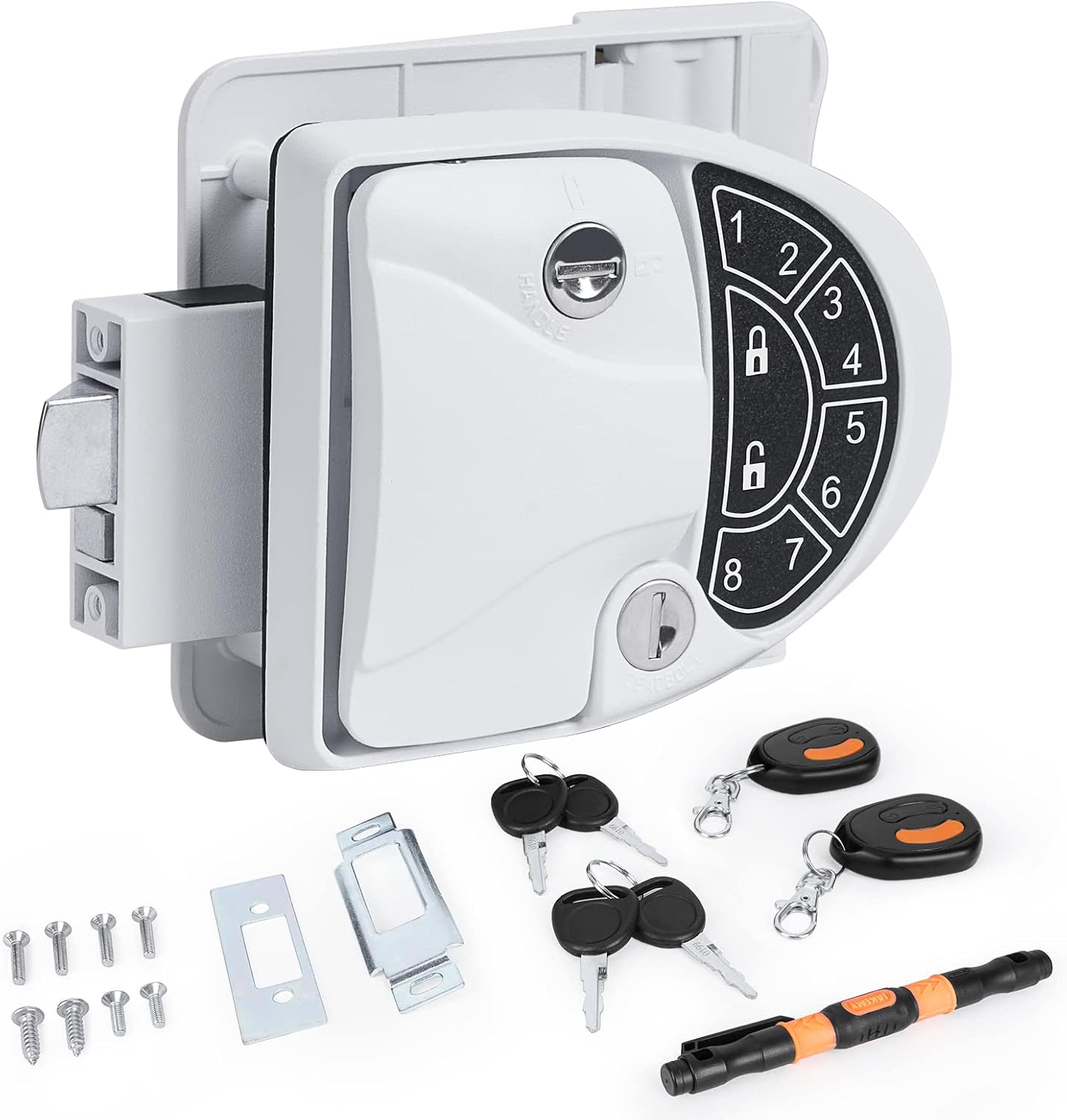 BIGTUR RV Keyless Entry Door Lock Latch Handle, 100 Metal