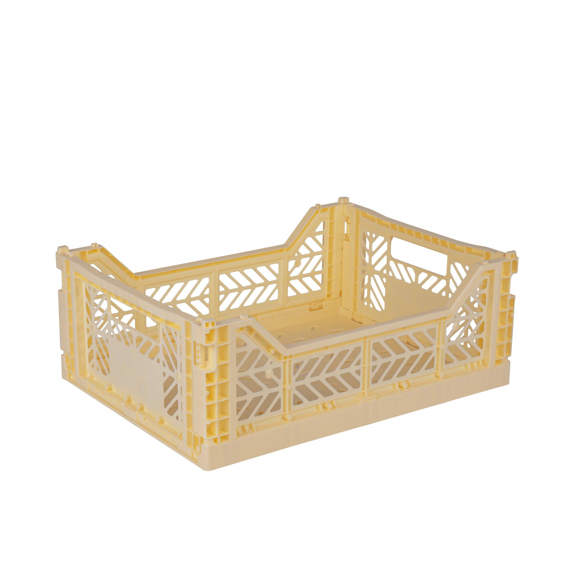 Aykasa Banana Folding Crate, Sturdy Folding Box, Plastic, Stackable, Midi (40 X 30 X 14 Cm)