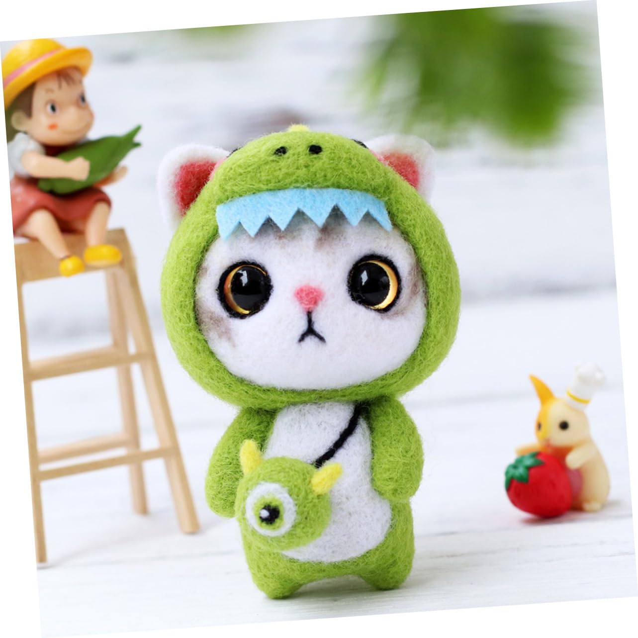 NUOBESTY 6juegos Kit De Fieltro Para Principiantes Instrucciones Inglés De Felting De Animales Gato Arcoíris y Gato Materiales Completos Para Manualidades Creativas