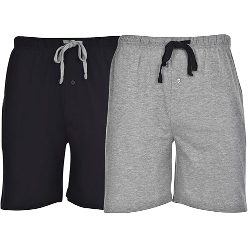Hanes Men’s Sleep Shorts 2 Pack - Cotton, 7.5" Inseam, Athletic, Pajamas, Soft Loungewear, Pantalones Cortos