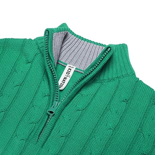Image of Kid Nation Boys Sweater Cotton Quarter Zip Sweater Kids Cable Knit Pullover | Casual 1 /4 Zip Sweater for Child 3-14 Years (Previously Amazon Essentials)