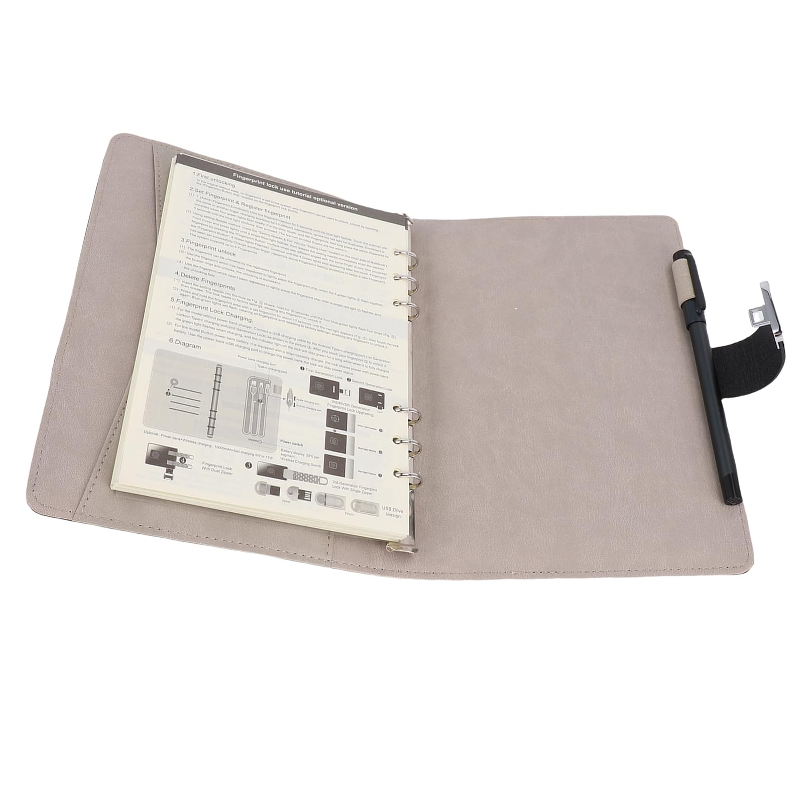 Intelligentes Stift- und Notizbuch-Set, KI-Sprachzeichnung, Digitales Schreiben mit Handschrifterkennung, Fingerabdrucksperre, Offline-Speicherung, A5, 80 Blatt, für Studenten, Profis