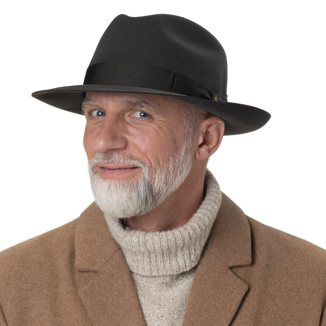 Borsalino Kapelusz z Filcu Sierści MarengoKobiety/Mężczyźni - Made in Italy wełniany filcowy siersci rypsowym paskiem Zima