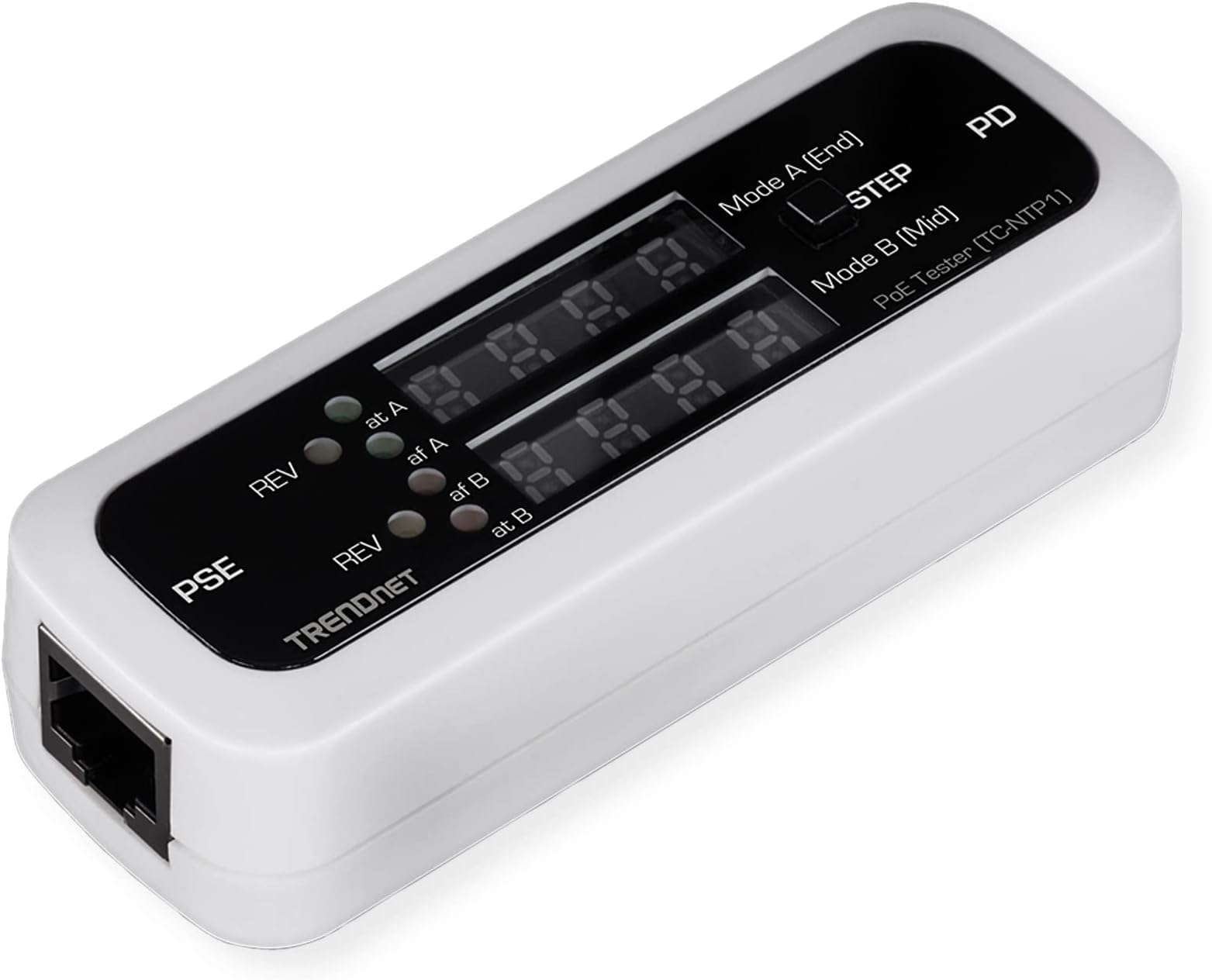 TRENDnet Inline PoE Tester, TC-NTP1, Tests 4PPoE, PoE+, PoE & Passive PoE Technology, Wattage, Voltage, Amperage, Polarity, LED Display, Battery-Free, Troubleshoot PoE Issues, IEEE 802.3af/at/bt