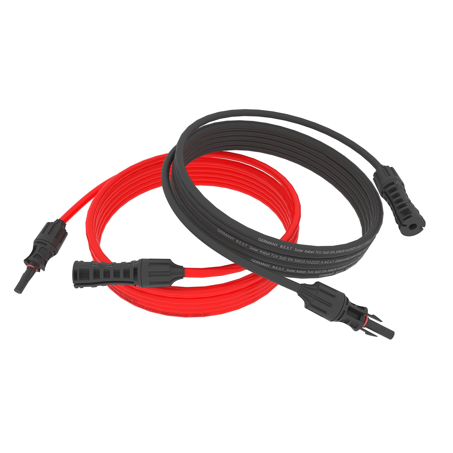 Solarkabel 8M 6mm² Verlängerungskabel Solarstecker reines Kupfer für Solaranlagen inkl. PV Stecker Rot+Schwarz Set