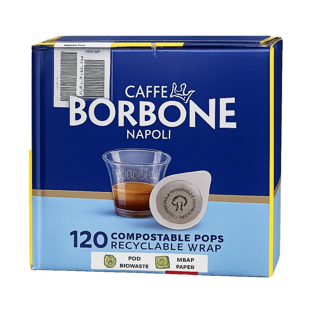 Caffè in Cialde Box 120 Cialde (100 + 20 Omaggio) Miscela a Scelta Caffè Espresso Italiano Compostabile dal Gusto Intenso e Cremoso per borbone 864g