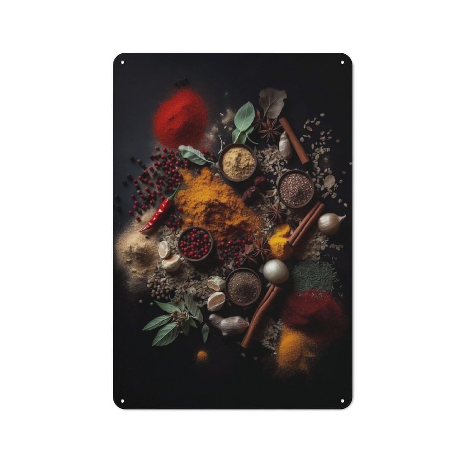 Junmoney Himalayan Spices For Lounge Or Reading Corner, Rustic Tin Sign 30X20cm, For Home Interiors, Feature Walls And Decorative Displays
