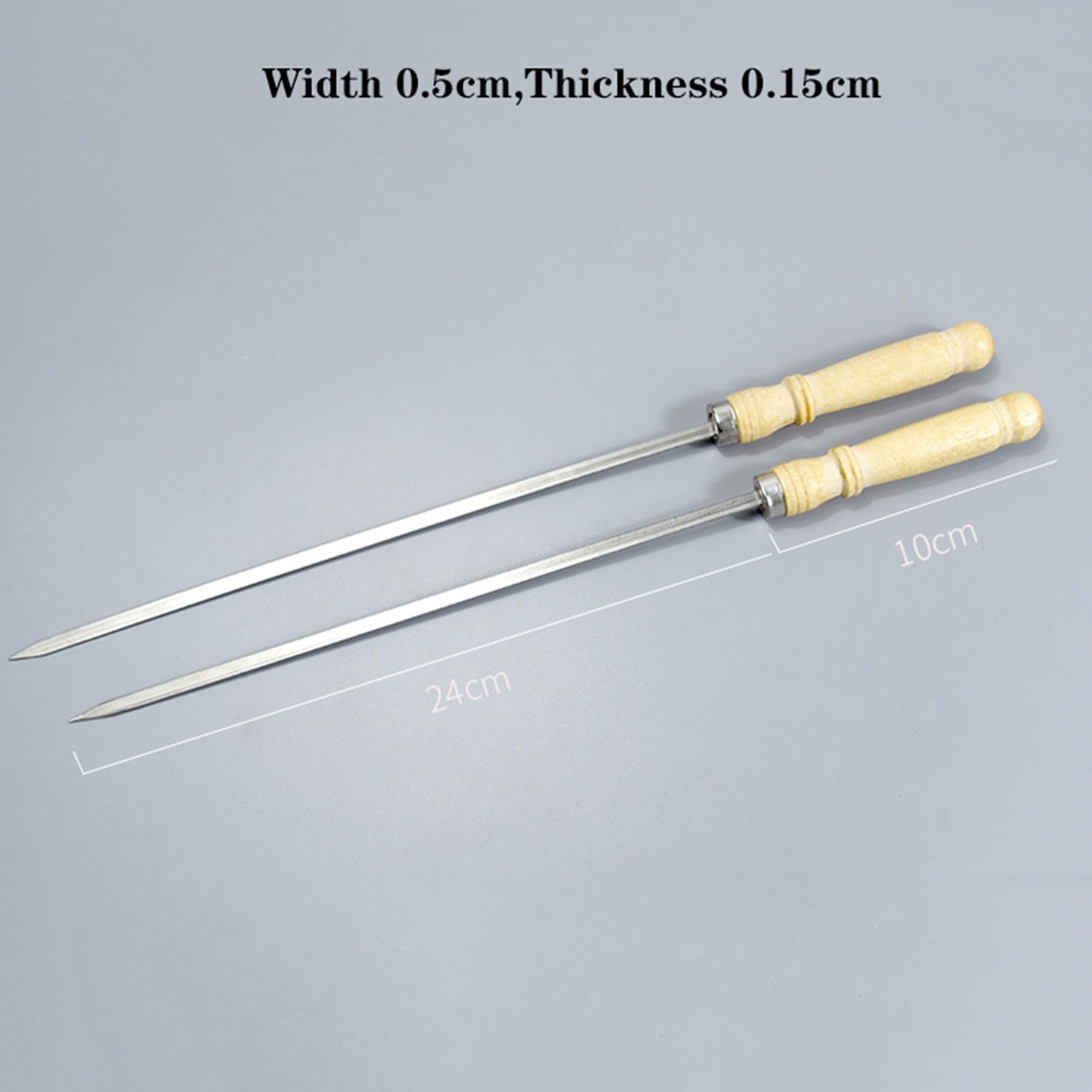 Spiedini di Kabob, spiedini Piatti alla griglia in Acciaio Inossidabile, con Comoda Impugnatura in Legno, for Cocktail, Barbecue, Barbecue, Frutta, 10 Pezzi (Size : 100)