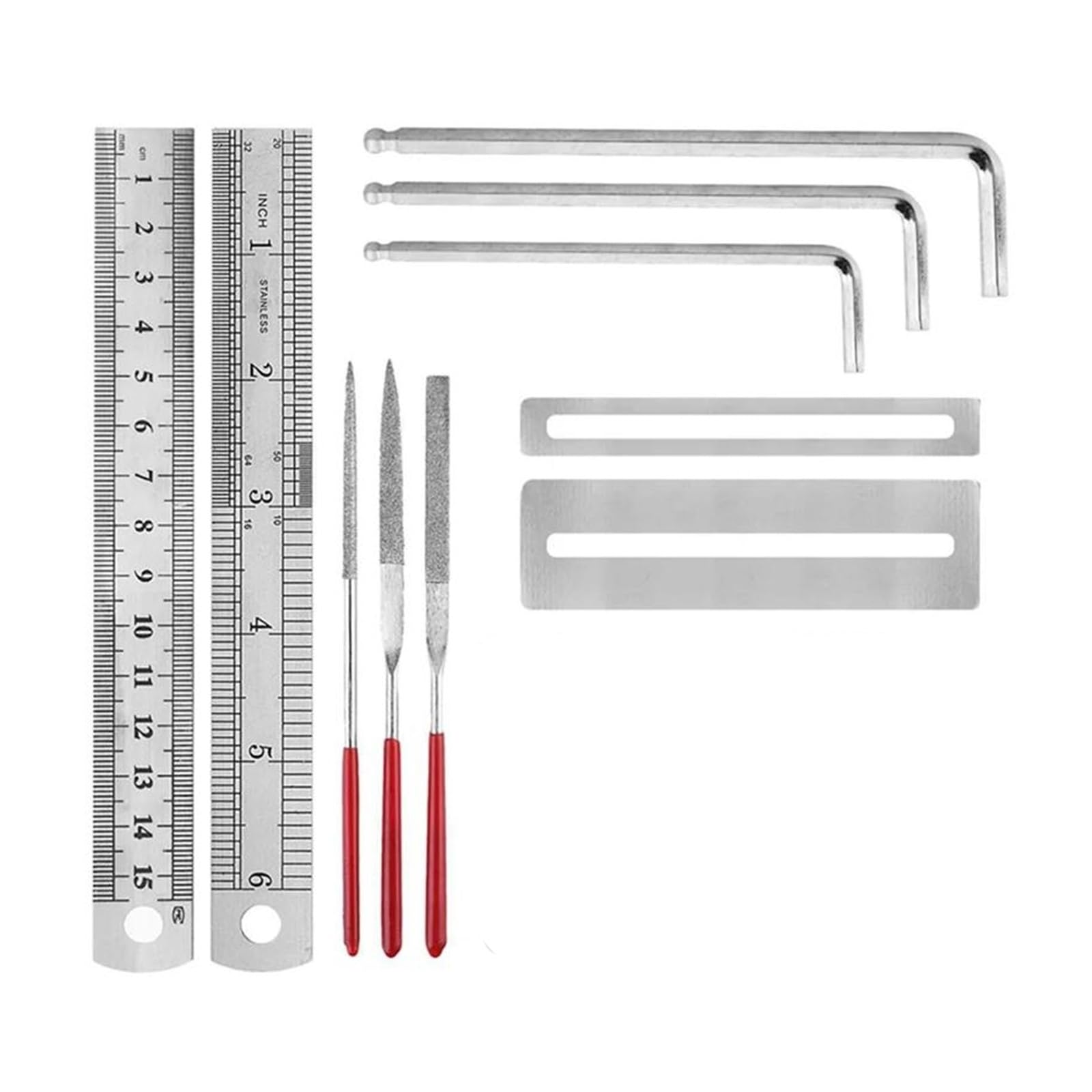 Herramientas de guitarra Juego de herramientas para guitarra regla niveladora de cuerdas herramienta para afilar trastes