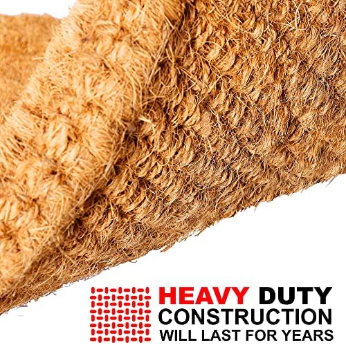 ZENQA Extra Thick Coir Door Mats Outdoor Indoor | Large Heavy Duty 50 mm Front Door Doormat Non Slip High Absorbency | 100% Natural Coir Dirt Trapper | Entrance Matting 48 x 76 cm