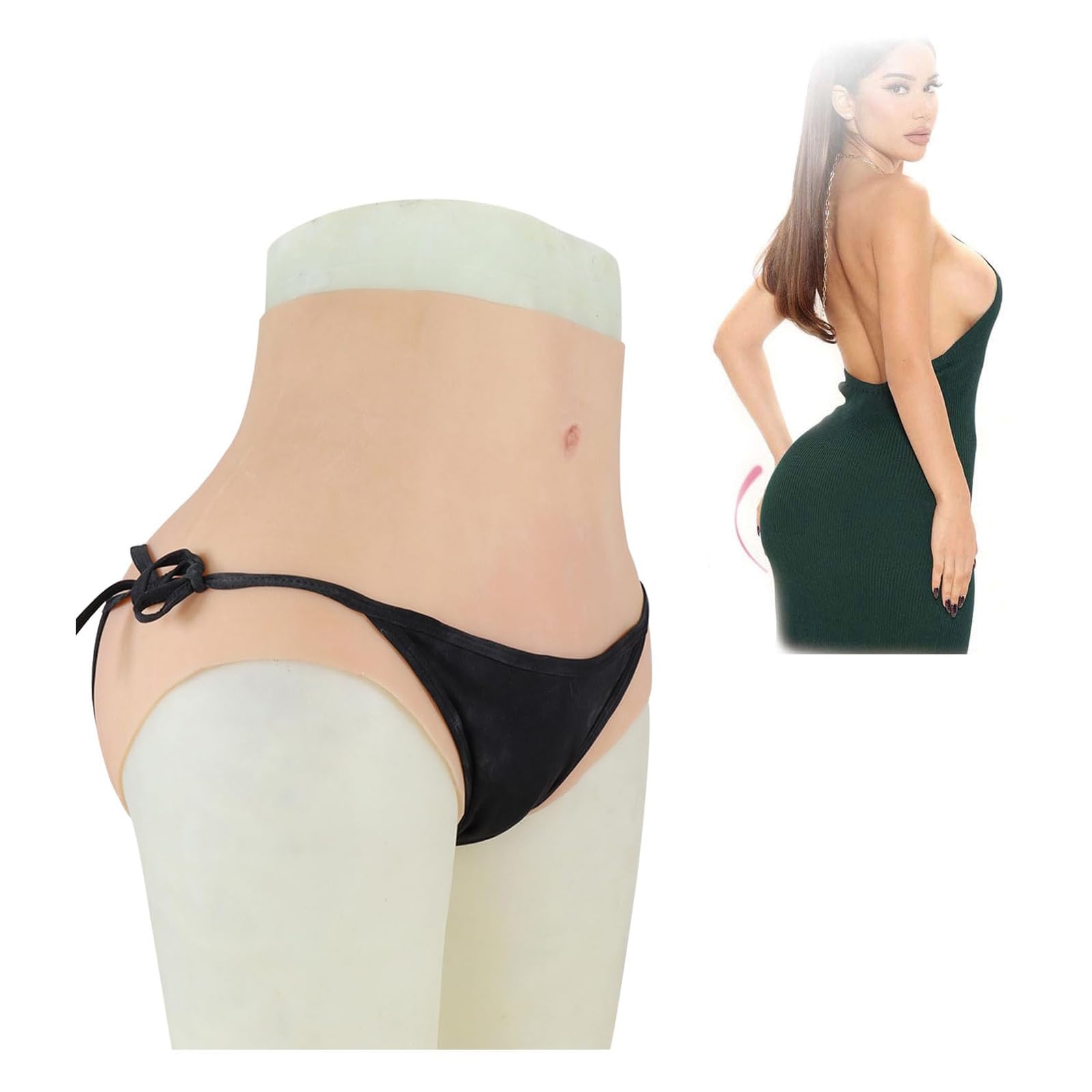 Bragas de silicona con vagina falsa crossdresser faja moldeadora glúteos con catéter 7