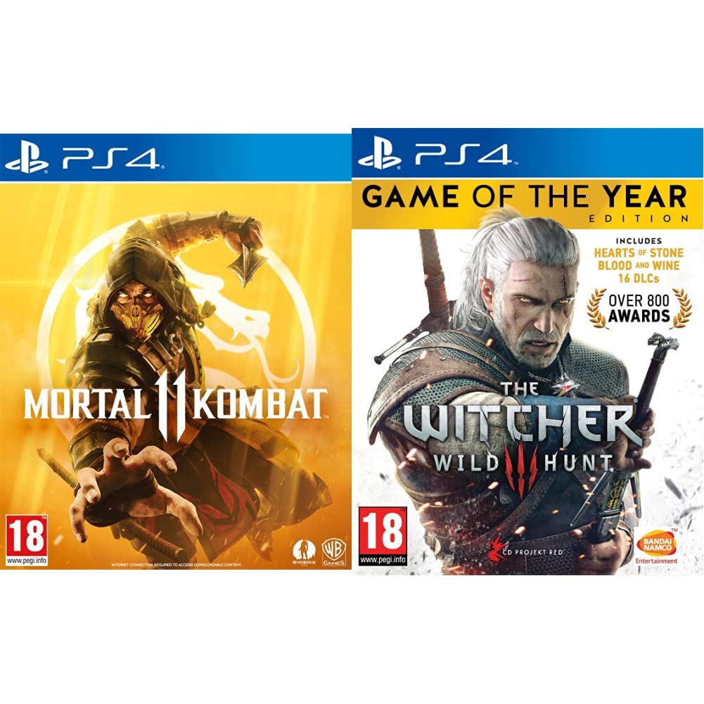 WB Games Mortal Kombat 11 (PS4)+The Witcher 3: Wild Hunt - Game of the Year Edition (Free PS5 Upgrade)