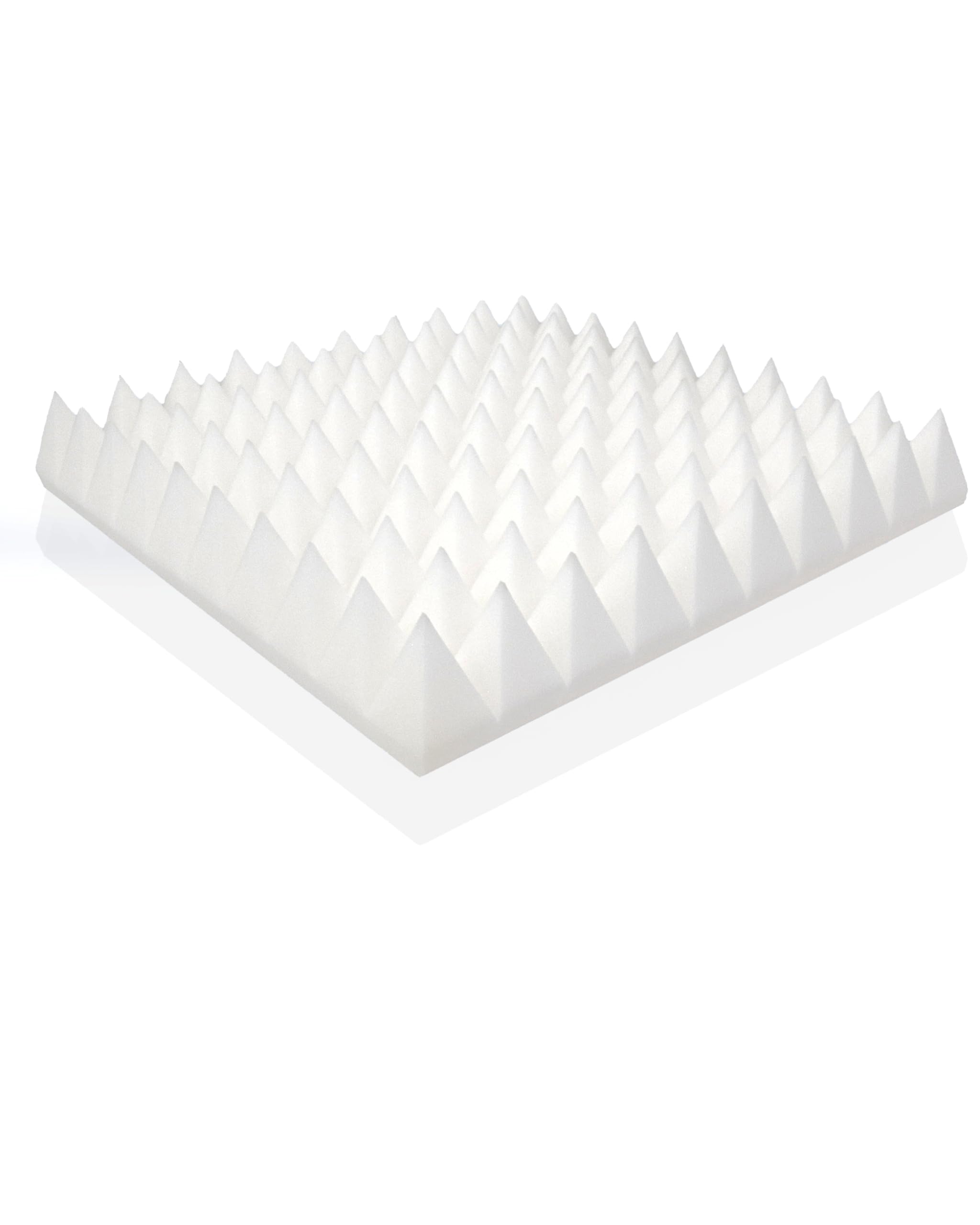 40 Schaumstoff Pyramiden, Platten in je ca. 50x50x7cm (=ca. 10 m²), in der Farbe Weiss, Pyramidenschaumstoff, Noppenschaumstoff, Schaumstoff
