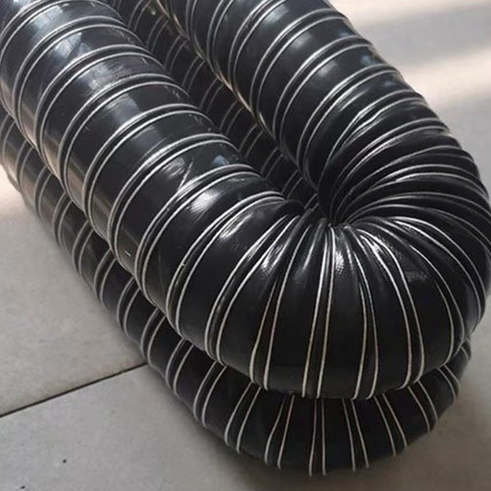 Tubo flessibile ad alta temperatura per sfiato asciugatrice e aria automobilistica, 2 m (6,56 piedi) 51 mm (2 pollici), tubo nero diverse dimensioni: 25-305 mm opzioni