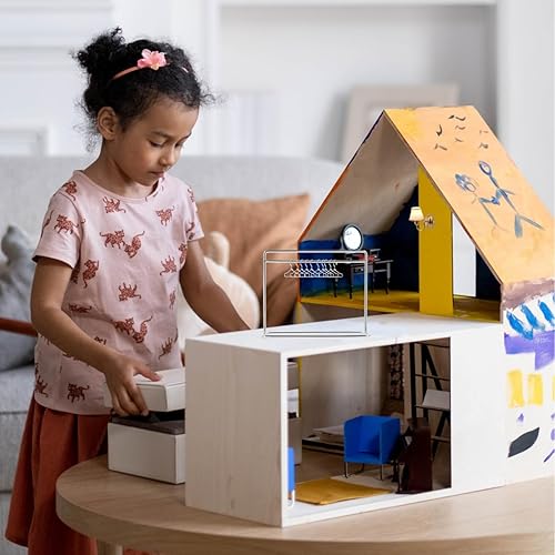 Miniatura 9 de NUOBESTY Mini perchero de hierro para muñecas con 10 perchas, accesorios de muebles para casa de muñecas para almacenamiento y exhibición de ropa de