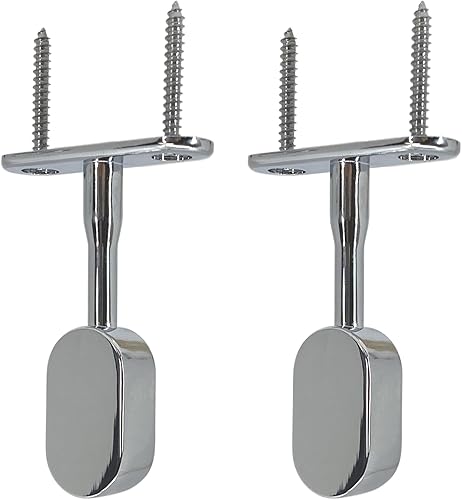 Percha ovalada para barra de armario 0.591 in x 1.181 in Cromo pulido Paquete de 2