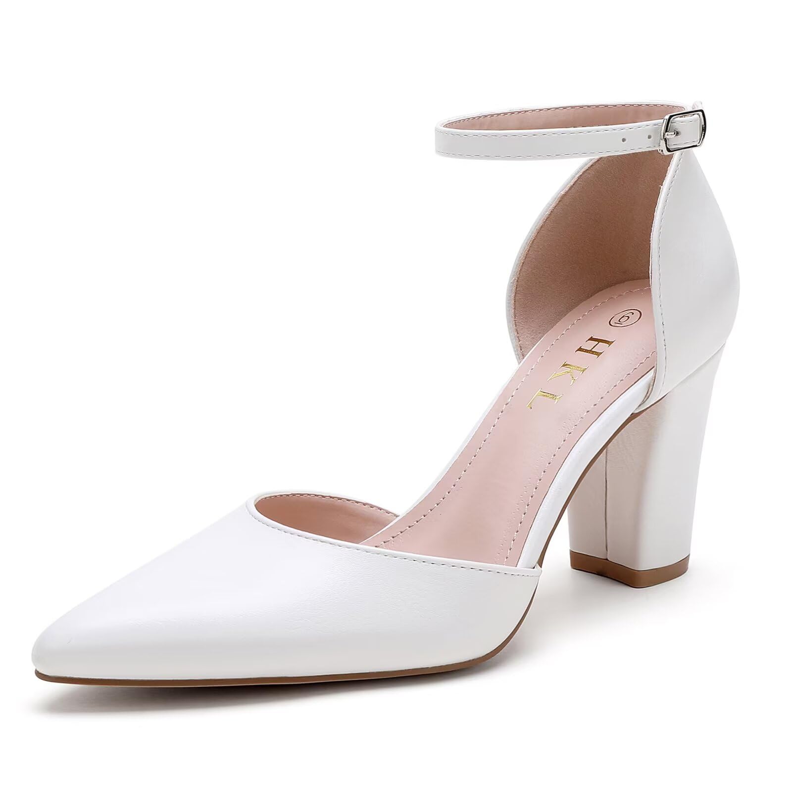 HKL Women's Closed Toe Pointed Heels Pumps