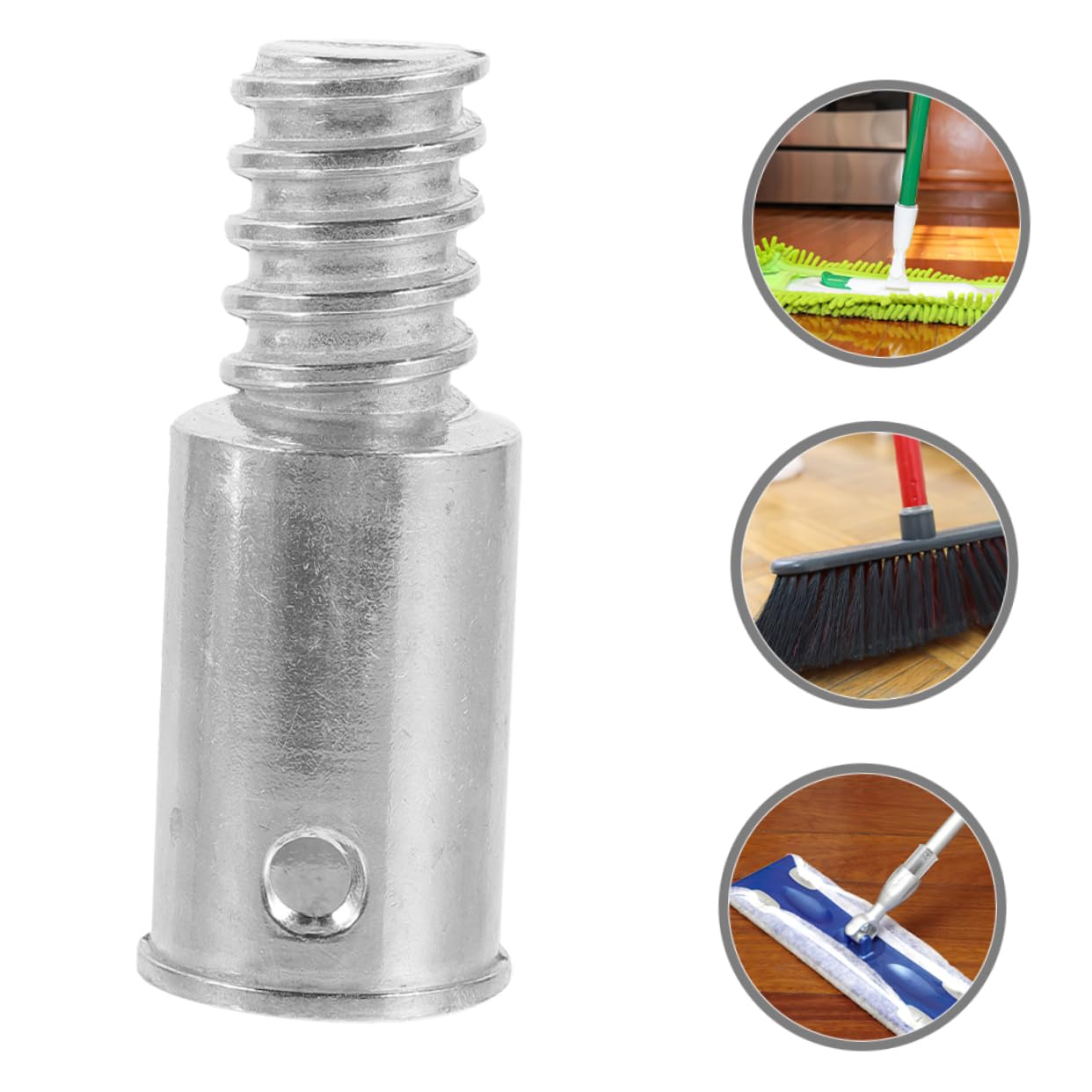 Healeved Threaded Tip Broom Pole Handle Extension Pole Attachment Accessories for Broom