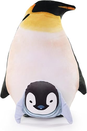 Almohada de felpa de pingüino para padres e hijos, peluches suaves de pingüino, lindos animales de peluche, juguetes de peluche kawaii, decoración