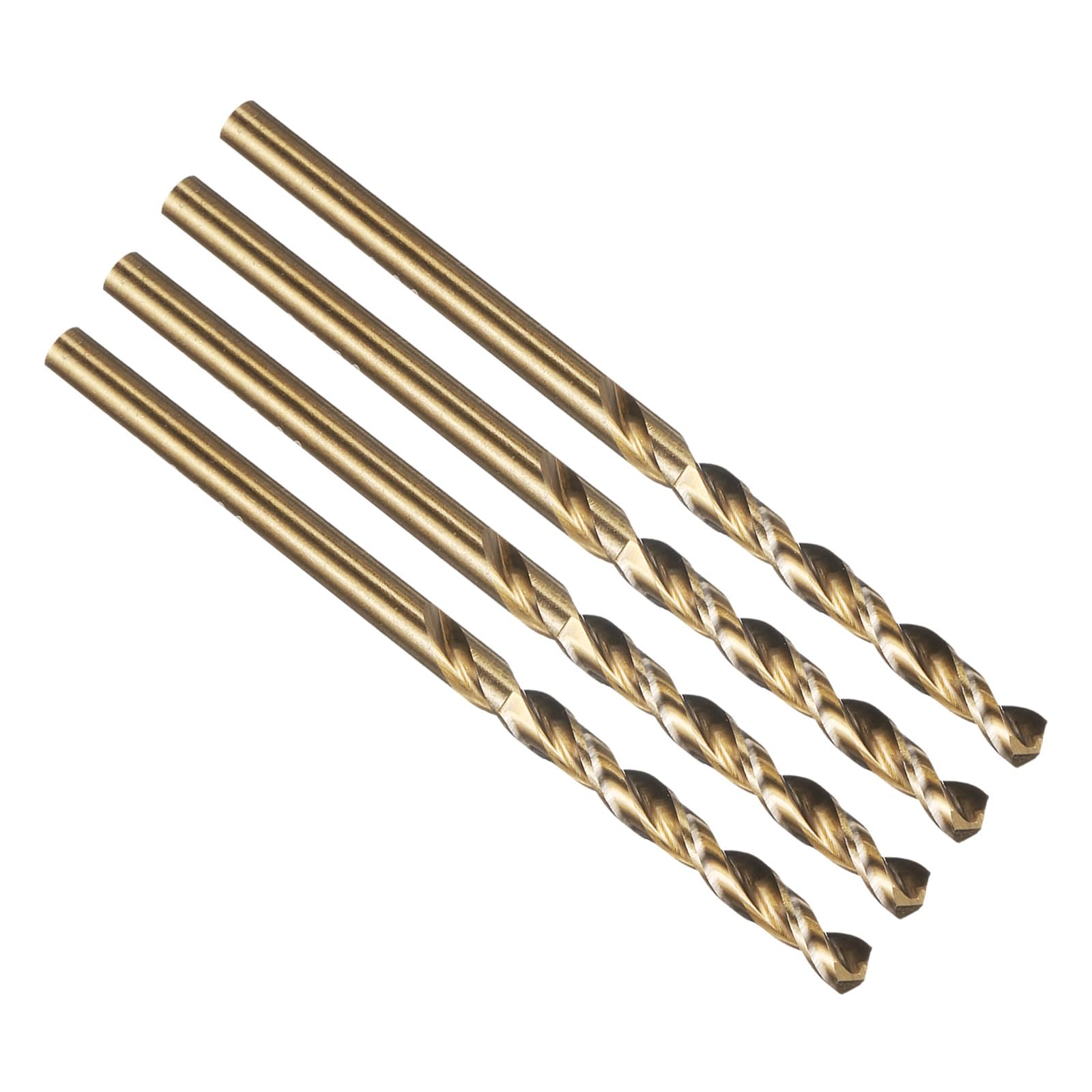 PATIKIL 3.5mm Drill Bit Jobber Straight Shank M42 135ยฐ Gold Finish 4Pcs