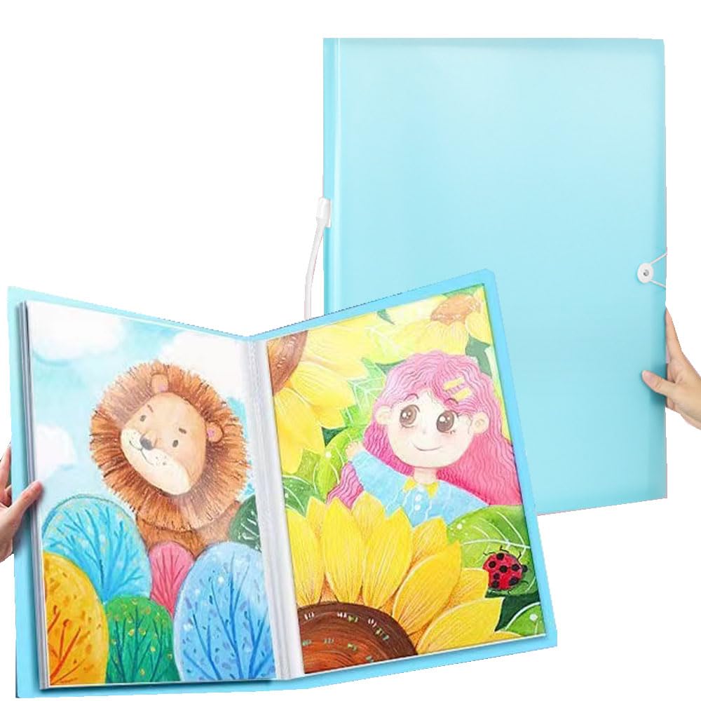 DZOZO A3 Diamond Painting Picture Album 60 Pages 5D Storage Book Folder with Handle 60 Pockets Diamond Art Portfolio Folder 60 Sheets DIY Diamond Painting Pictures Collection Folder for Art Portfolio