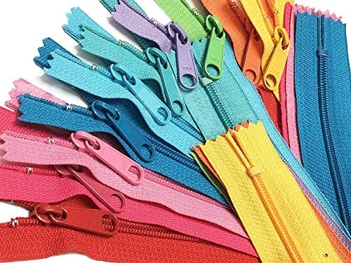 YKK Handbag Zippers #4.5 with Extra-Long Pull - Request Your Own Colors for Your YKK Zipper Assortment - Made in The USA - (25 Zippers) (12 Inches)