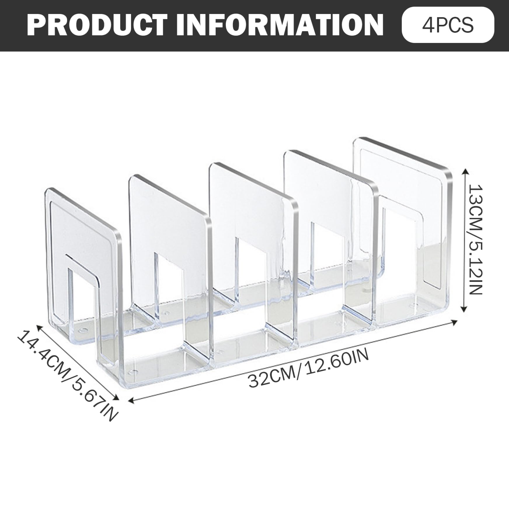 Lot de 4 organiseurs de sac à main en acrylique transparent – Rangement élégant avec 4 compartiments pour placard, maison et bureau – Idéal pour une organisation soignée et un accès facile