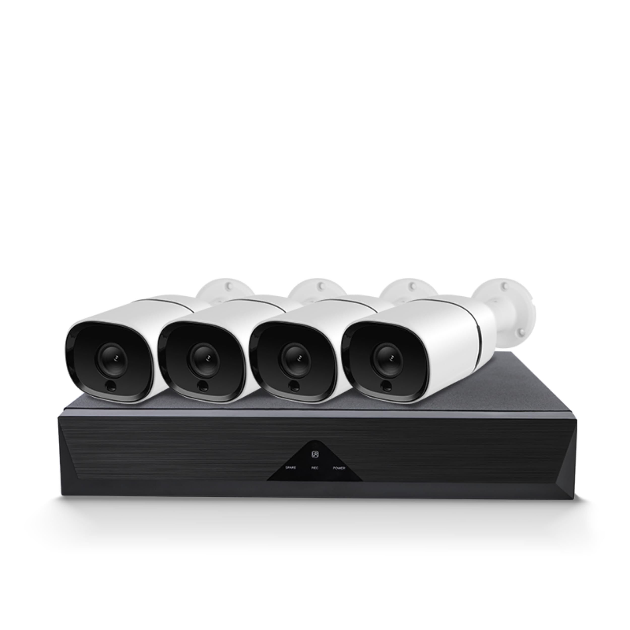 Kit de surveillance IVG-G4 x4, caméras de sécurité 4MP avec fonctions intelligentes, vision nocturne, détection de visages, H.265+, stockage local et à distance, Wi-Fi et Ethernet, résistant aux