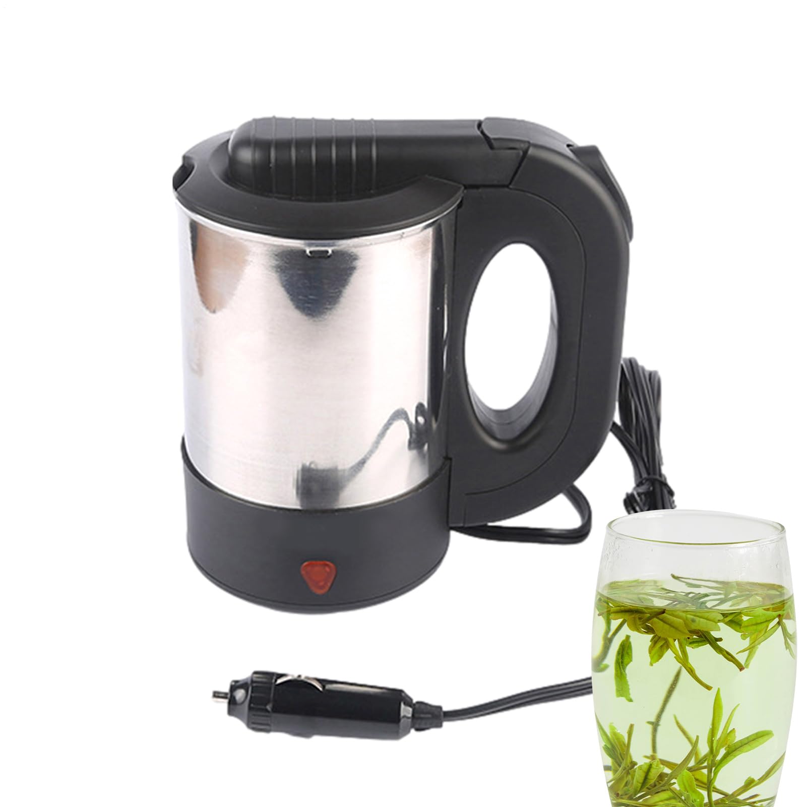 Bollitore elettrico da viaggio Scalda caffè – Riscaldatore elettrico in acciaio inossidabile, design a doppia tensione 12 V 24 V, portatile con riscaldamento automatico, funzione di spegnimento