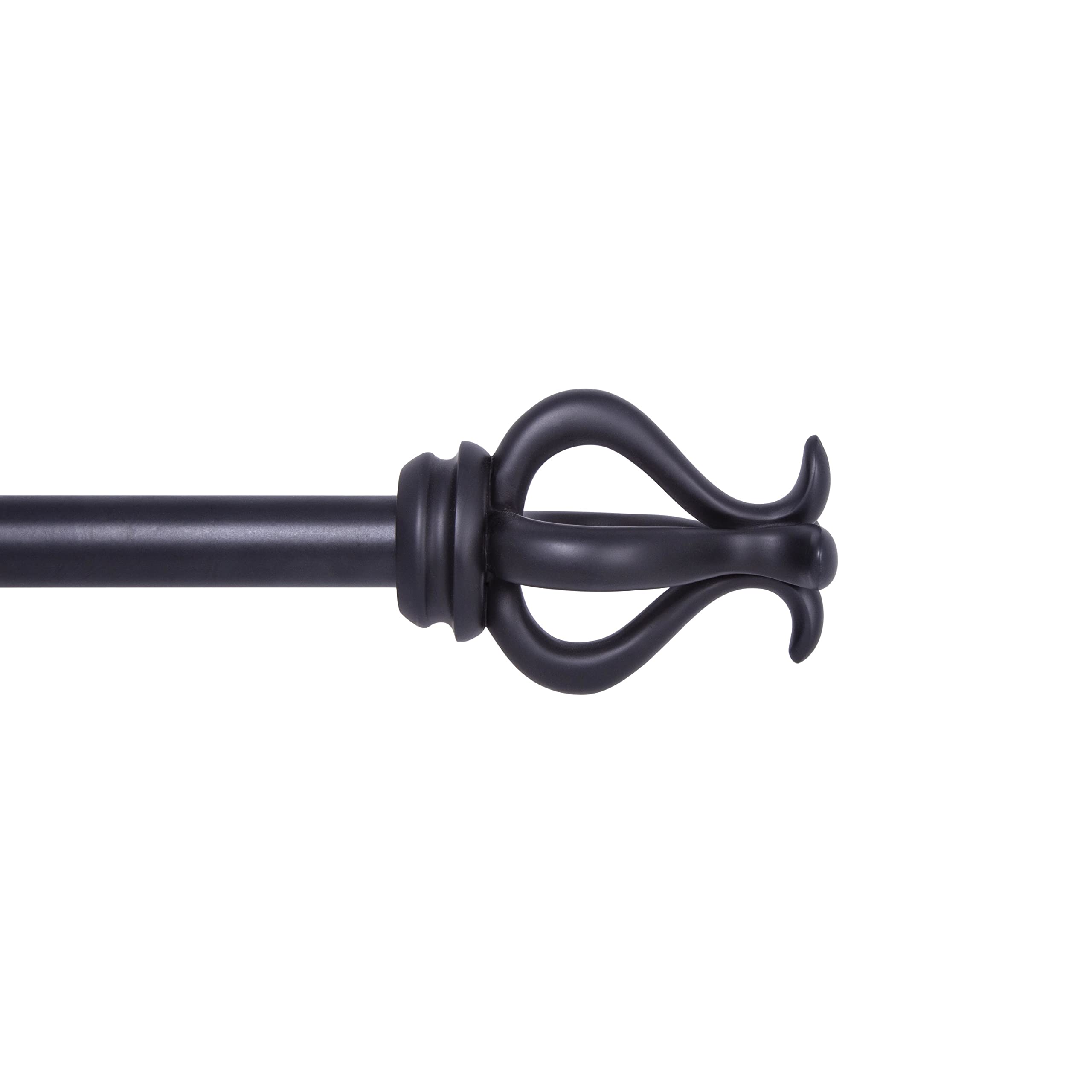 Kenney Kinsley 3/4" Standard Decorative Window Curtain Rod, Black, 66-120"