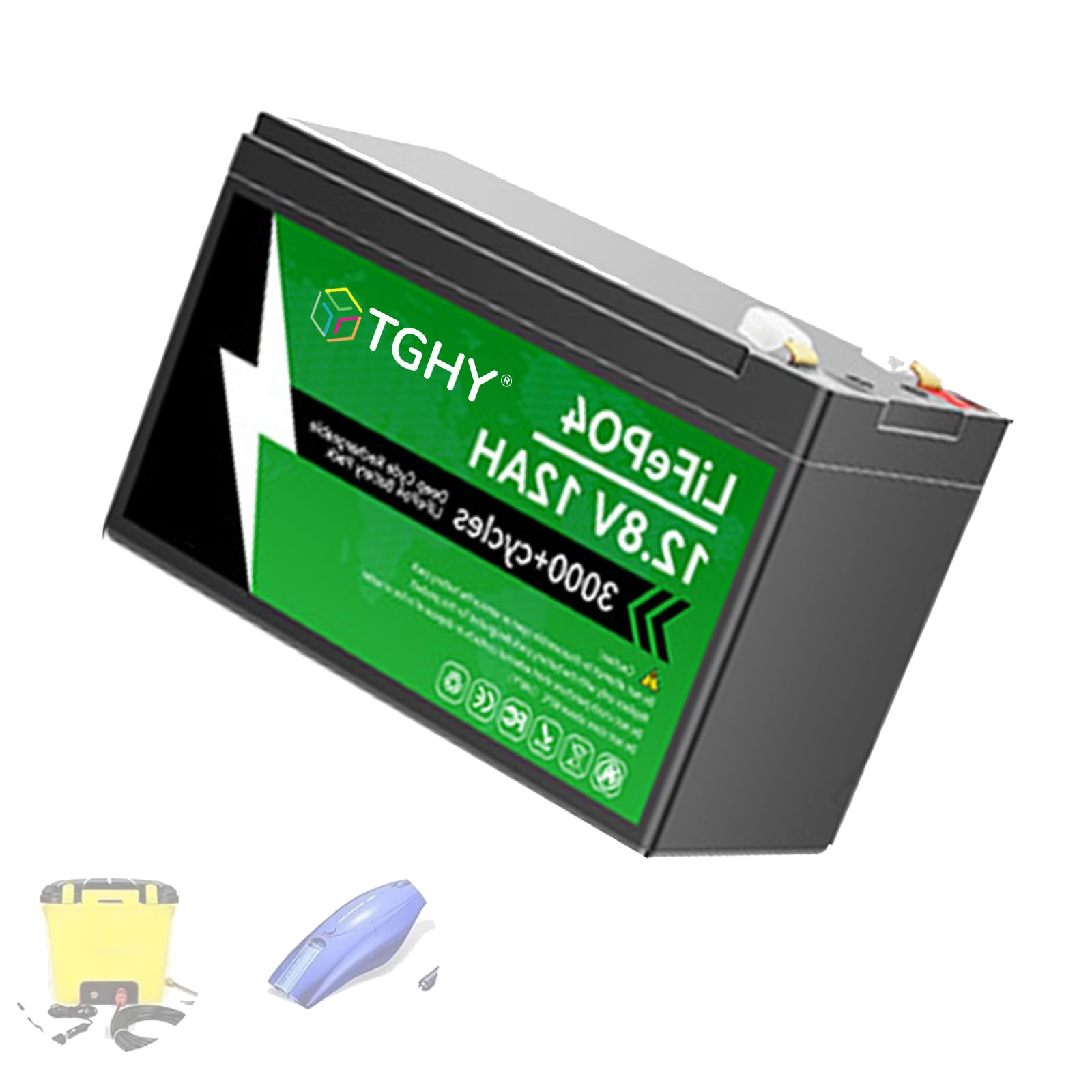 TGHY Batteria LiFePO4 12V 6AH 12AH 18AH 24AH 30AH Batteria al Litio 12 Volt per Camper, roulotte, Nautica, Barra Luminosa a LED, Campeggio all'aperto, ecoscandaglio,12v 12ah