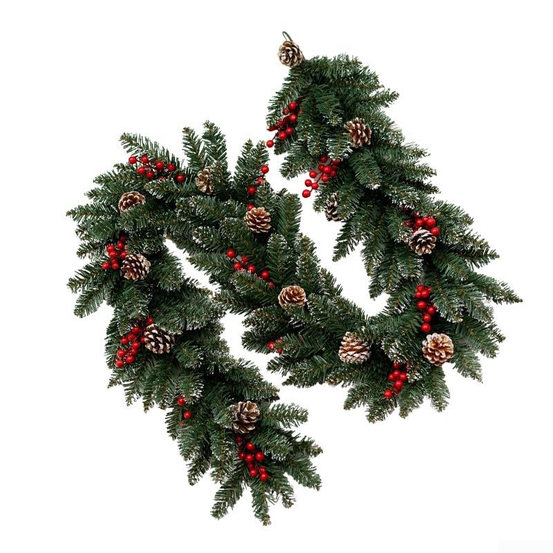 2.1m Weihnachts Girlande Kunst Rattan Realistisch Grün 2.1m