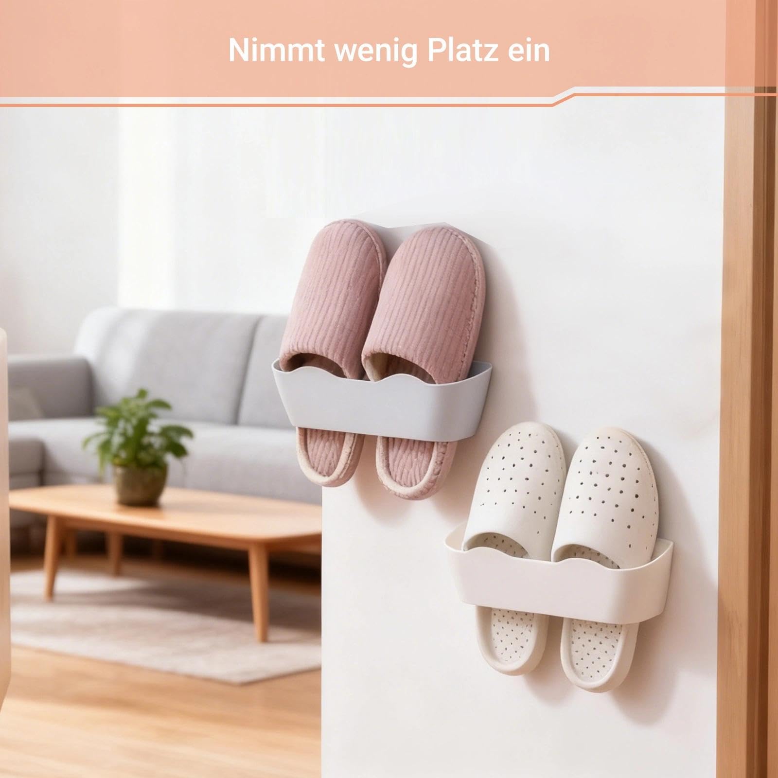 4 Stück Schuhregal Wand Wohnmobil, Schuhorganizer Camping Wandmontage, Wohnmobil Schuh Organizer, Schuhregal zur Wandmontage, für Camping, Kleiderschrank (Weiß, Grau)