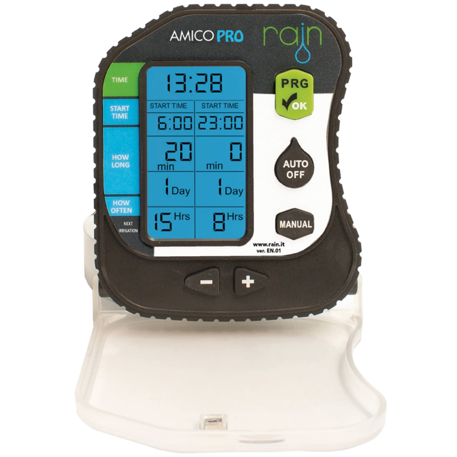 La zappa Centralina per irrigazione "Amico Pro" a batterie con schermo retroilluminato in ABS