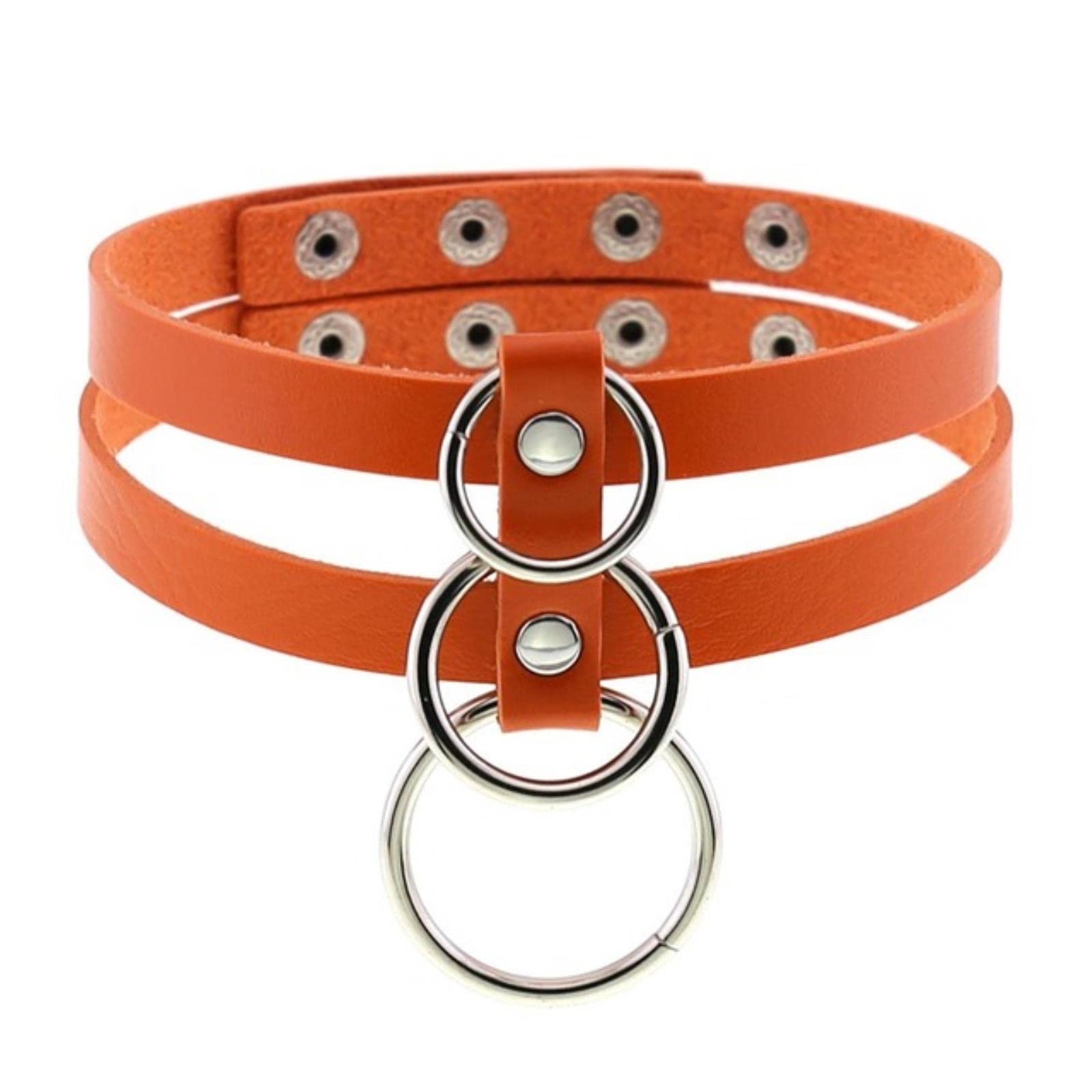 Harajuku Chocker Black Goth Punk Gothic Choker Necklace for Women Cosplay Aesthetic Accessories-orange