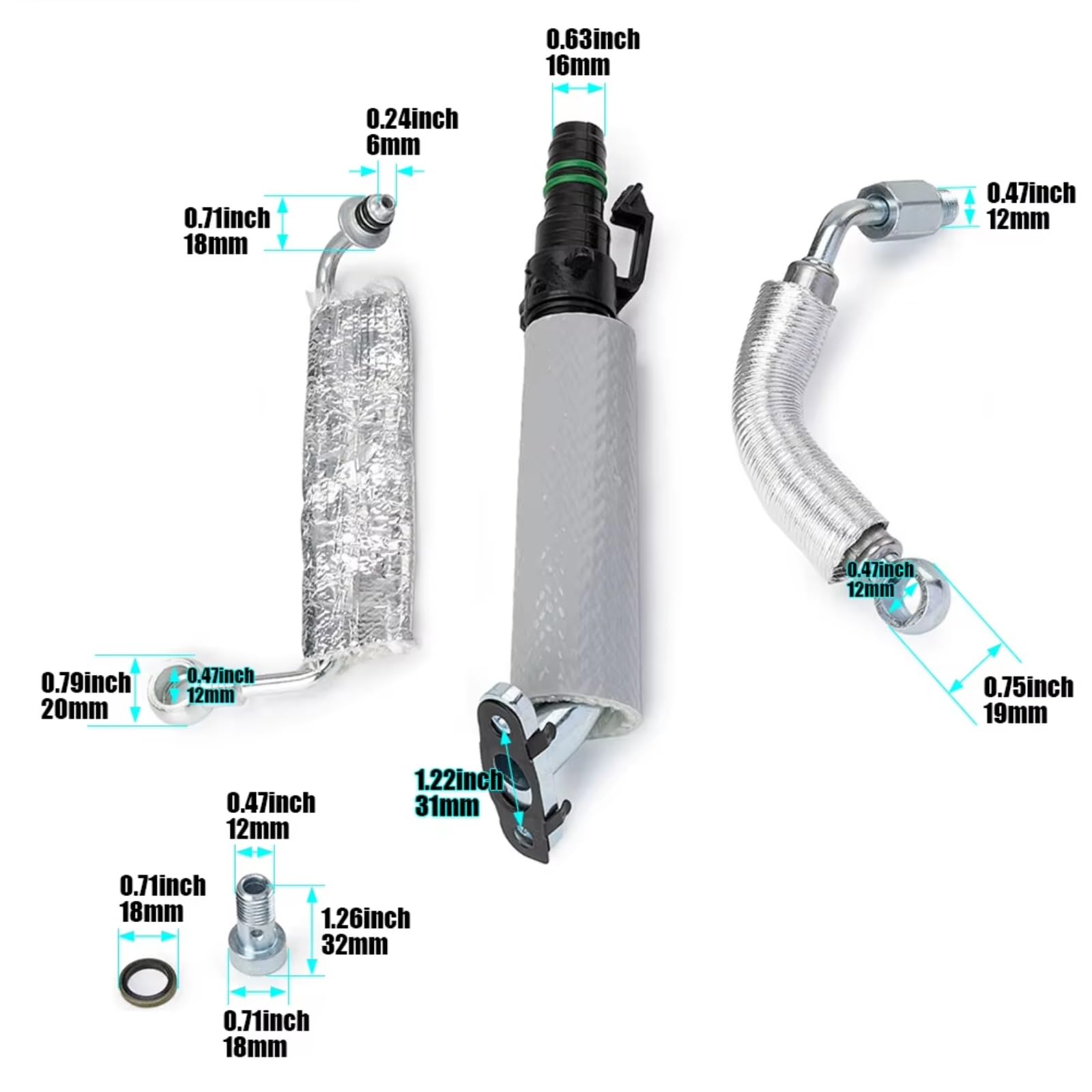 manguera Compatible Con Buick Para Encore 1.4L L4 2013 2014 2015 2016-2019 Para Turbo Tubo Drenaje De Retorno De Aceite Y Kit Tubo Manguera Alimentación Aceite 55568031
