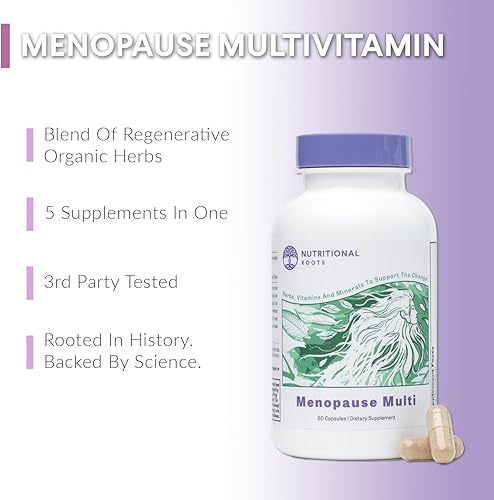 Miniatura 2 de Nutritional Roots 5-in-1 Menopause Support Herbal Multivitamin for Women - Regenerative Organic Ingredients with Fermented Vitamins, Minerals,