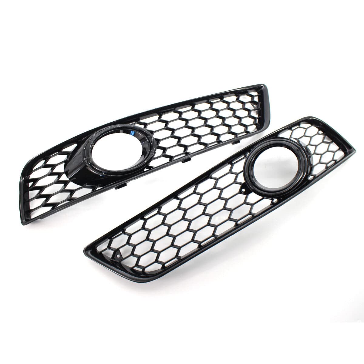 Parachoques delantero izquierdo y derecho negro estilo panal parrilla parrilla niebla bisel cubierta accesorios compatibles con Audi A3 8P 2008-2012 (todo negro)