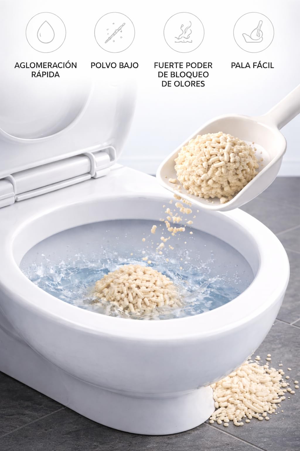 Arena para Gato de Tofu, 6 L, Aglomerante, Baja en Polvo, Antiolor, Pack Surtido 3 Aromas: Lavanda, Café y Original(Vainilla) (6)
